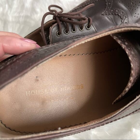 House of Hounds | Mens Brown Leather Oxford Wingtips Shoe London England Classic - Picture 8 of 11